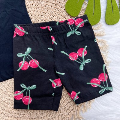 Conj. Blusa Ma Chérie e Bermuda Cerejinhas - Preto